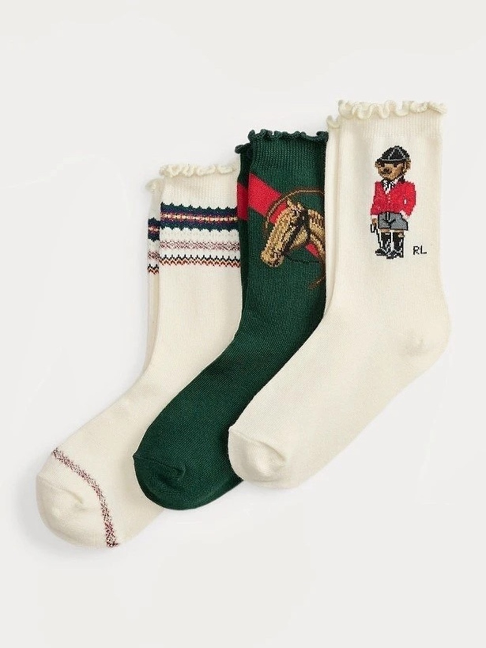 Polo Ralph Lauren Seasonal Bear Socks 3-Pack Gift Box